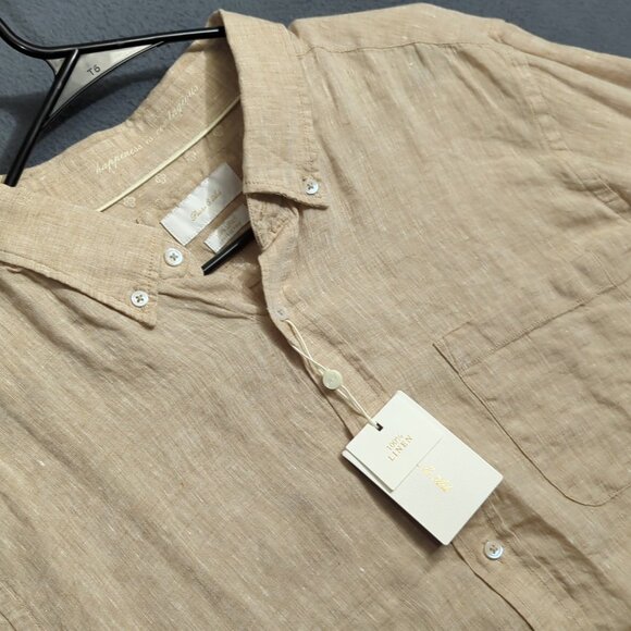 Porter And Ash Other - Porter And Ash Shirt Men's XL Beige Linen Long Sleeve Button Down NWT